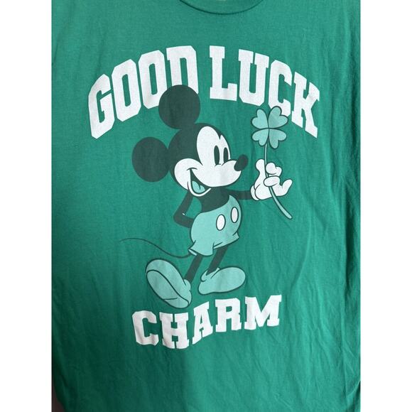 Disney Parks St Patrick’s Day Good Luck Charm Mickey Mouse Green T-Shirt, Large - Picture 3 of 4